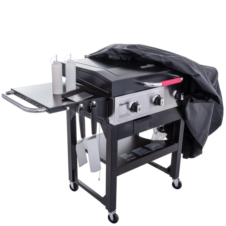 CharBroil Char Broil 3 Burner Flat Top Gas Grill Bundle Griddle